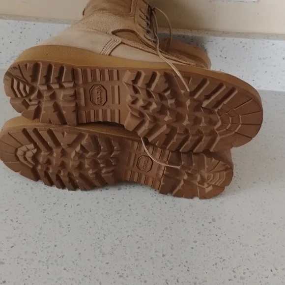 Women's Tan Combat Boots - Picture 5 of 7